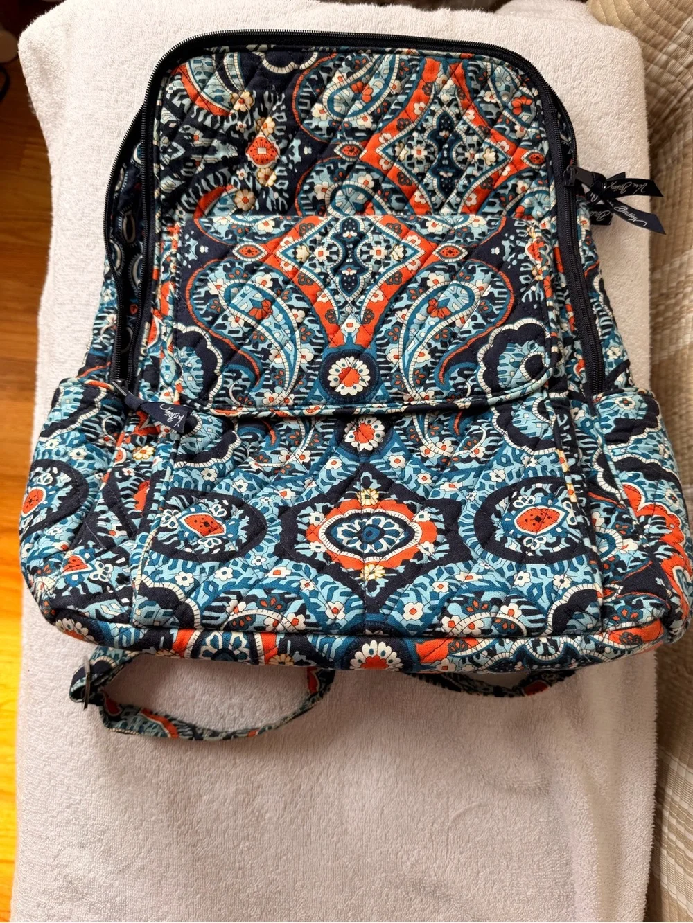 Vera Bradley Quilted Backpack & Clear Cosmetic Bag Set Marrakesh Print